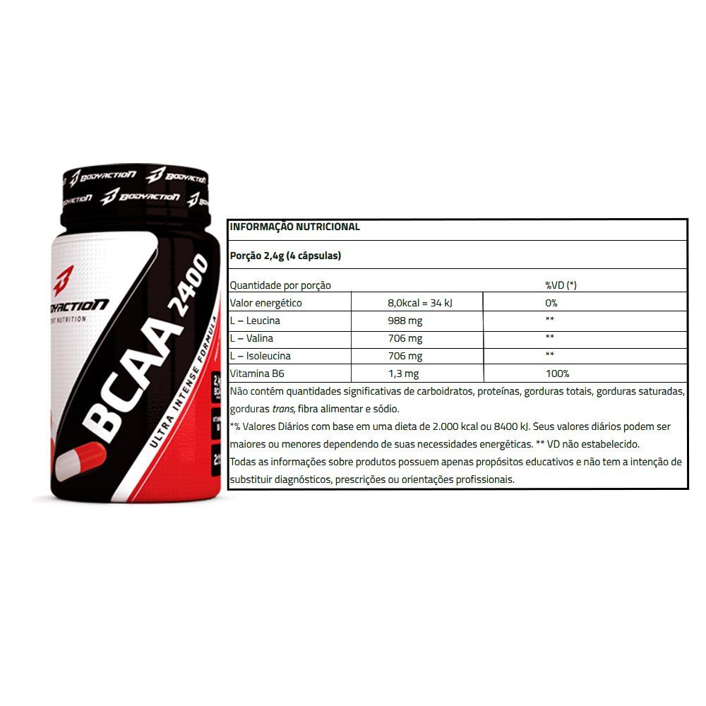 BCAA 2400 -100CAPS BODY ACTION - Image 2
